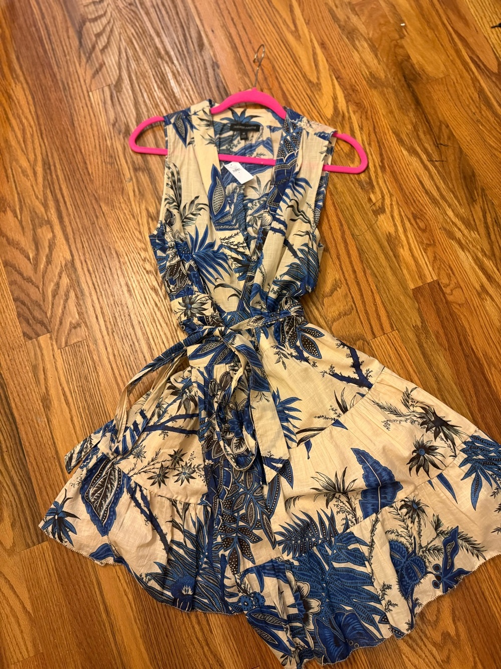 Blue Floral V-Neck Sundress - Women